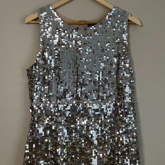 Mac Duggal Floral Skirt Sequin Midi Length Dress Style 10691 Size 10 - Picture 4 of 11